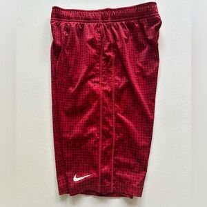 Nike Dri-Fit red patterned shorts in size YL